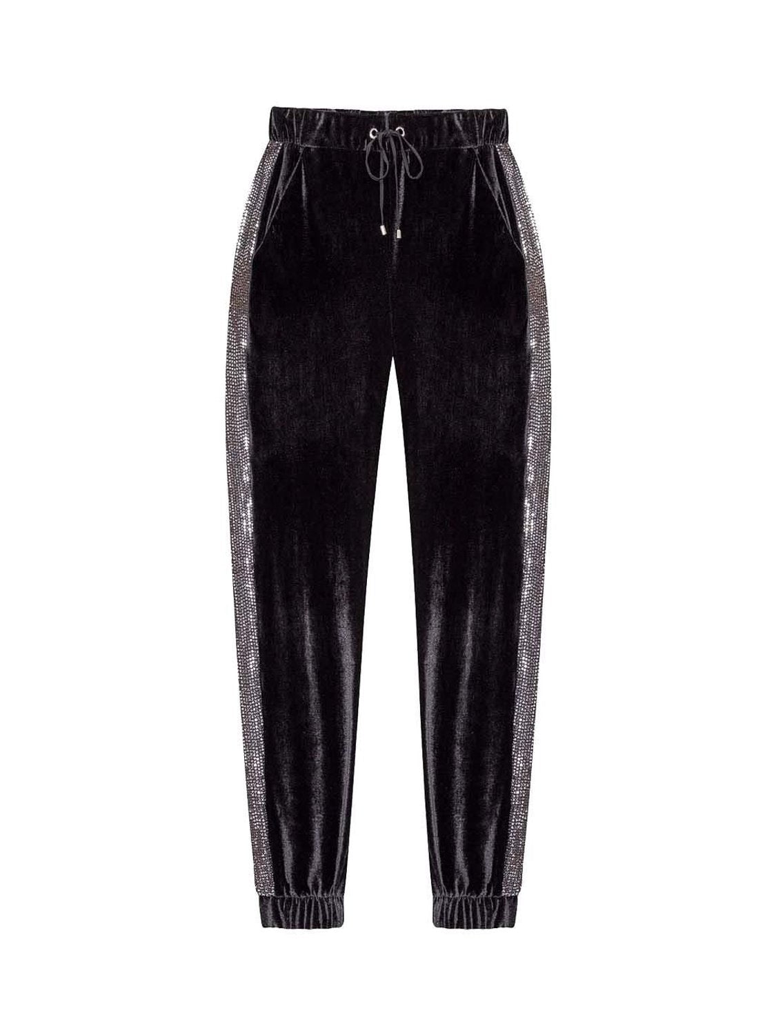 Pantalones Jogger Lez a Lez Tercipelo Negro - Bicos de Fío