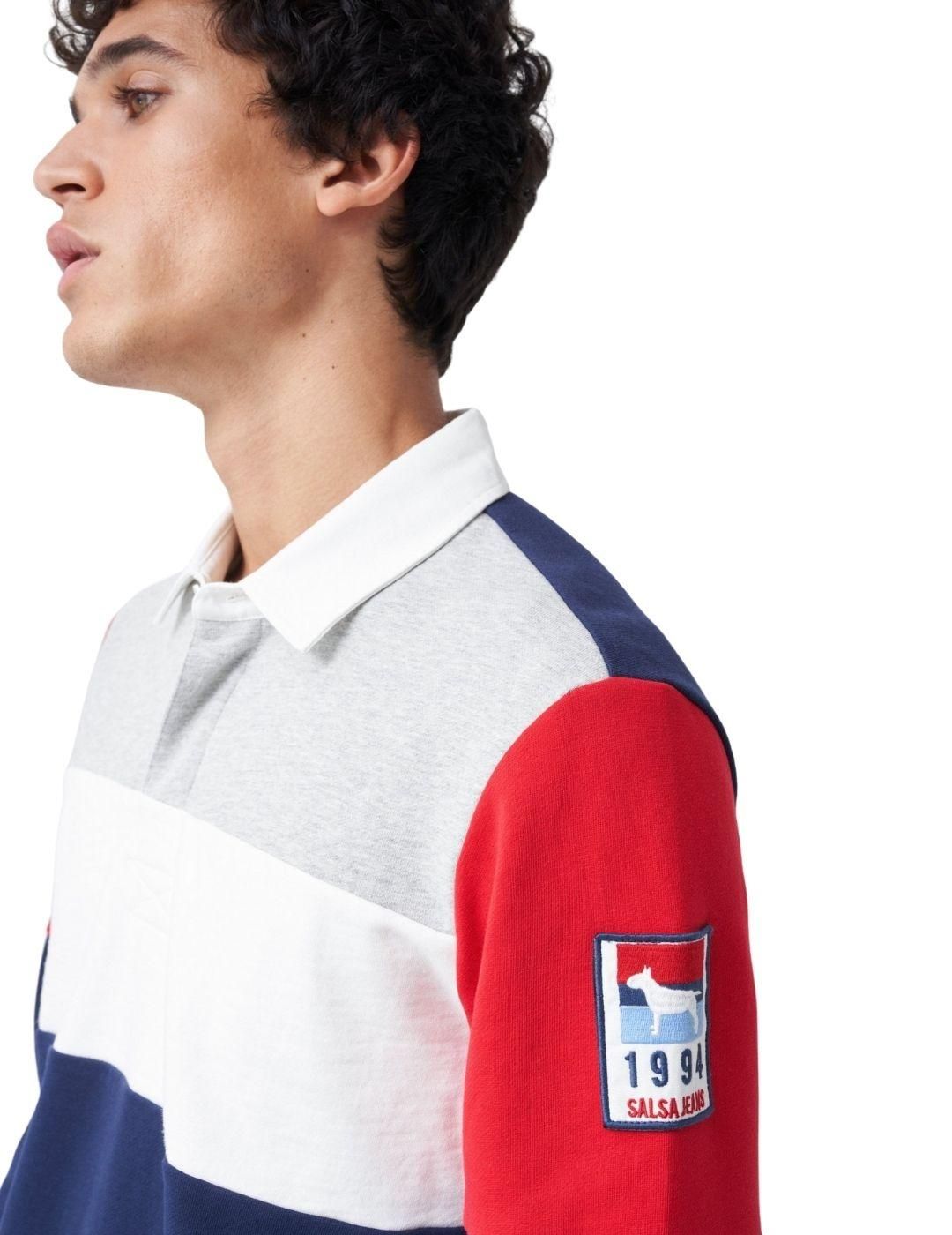 Polo de manga larga Salsa Jeans Marino - Bicos de Fío