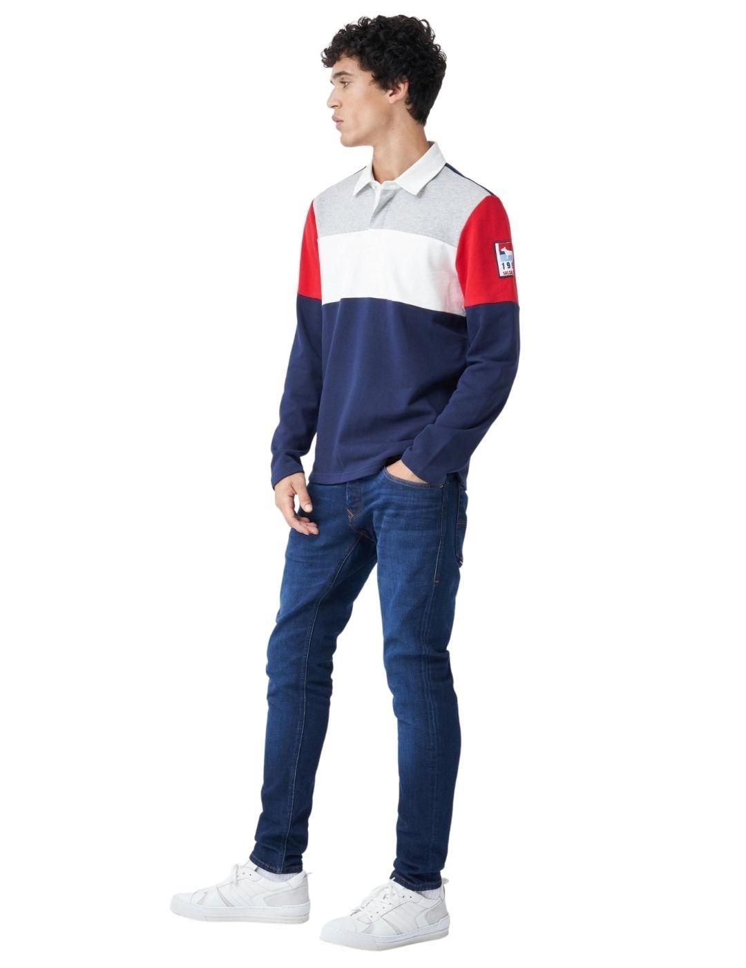 Polo de manga larga Salsa Jeans Marino - Bicos de Fío