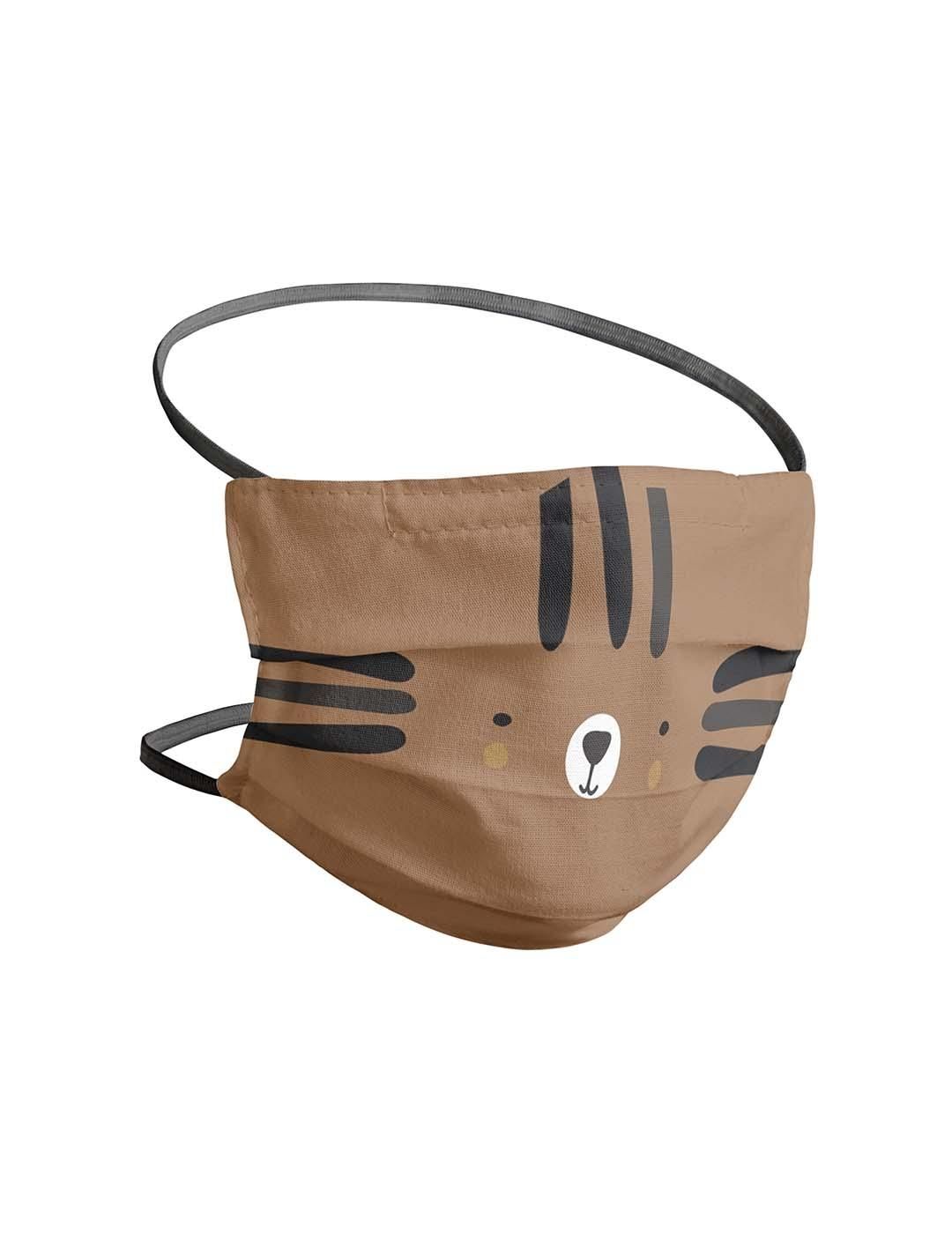 Set 2 Mascarillas Niño Caritas Marrón - Bicos de Fío