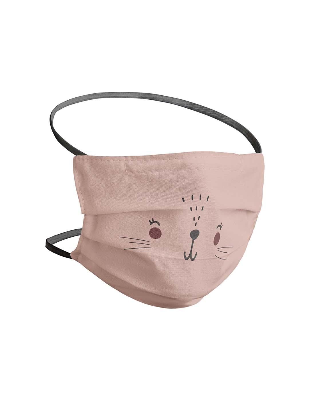 Set 2 Mascarillas Niño Caritas Rosa - Bicos de Fío