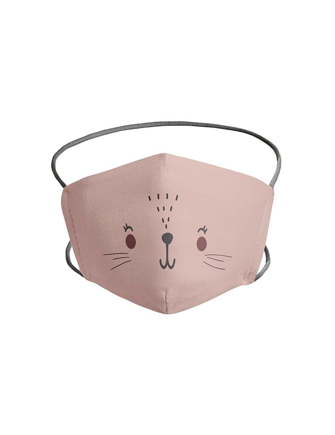 Set 2 Mascarillas Niño Caritas Rosa - Bicos de Fío