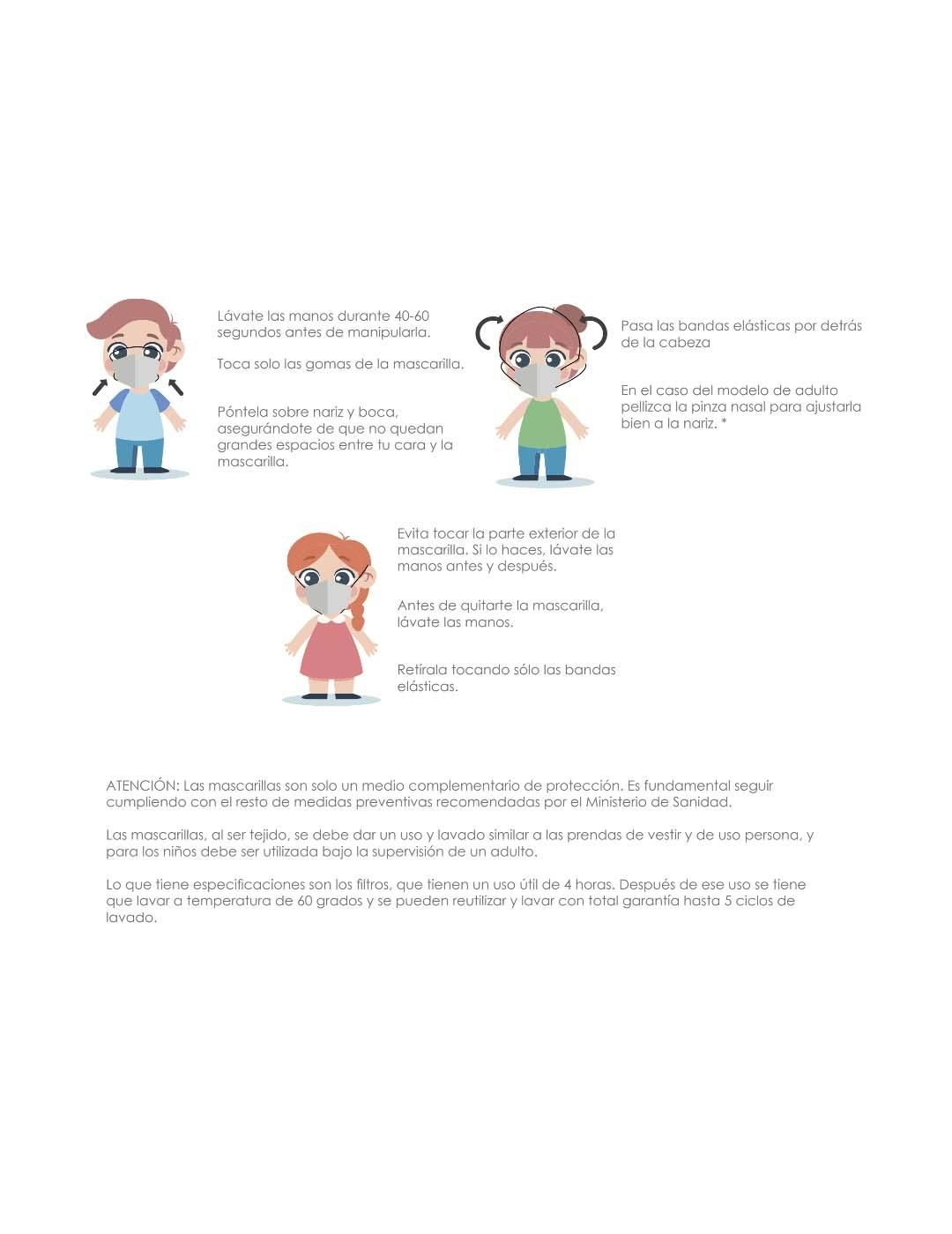 Set 2 Mascarillas Niño Caritas Rosa - Bicos de Fío