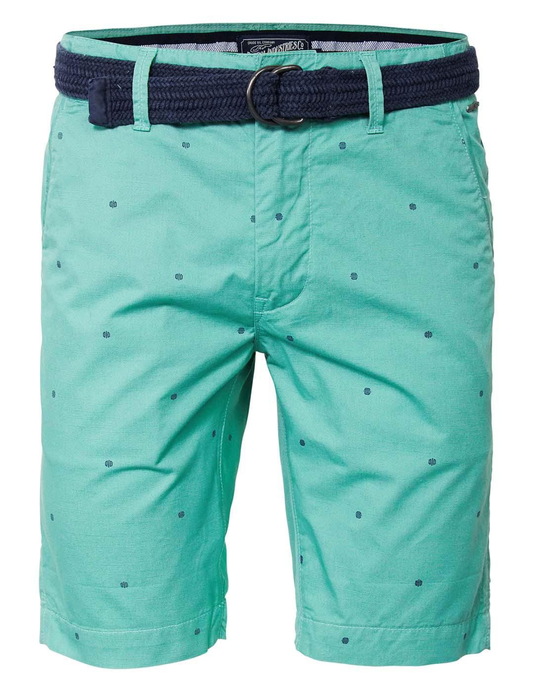 Short Chino PETROL Cinturón Light Pine Verde - Bicos de Fío