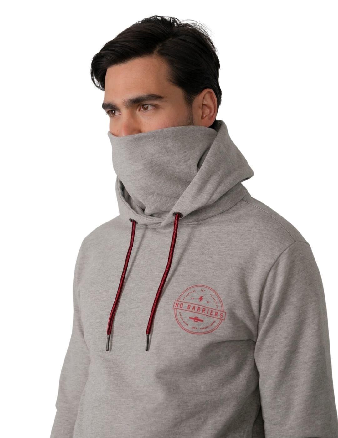 Sudadera con capucha y cuello Petrol Industries Gris - Bicos de Fío