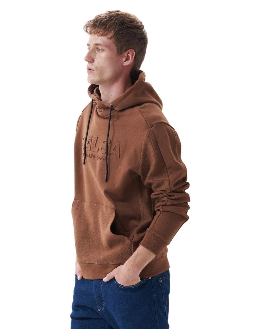 Sudadera con capucha Salsa Jeans Branding Marrón - Bicos de Fío