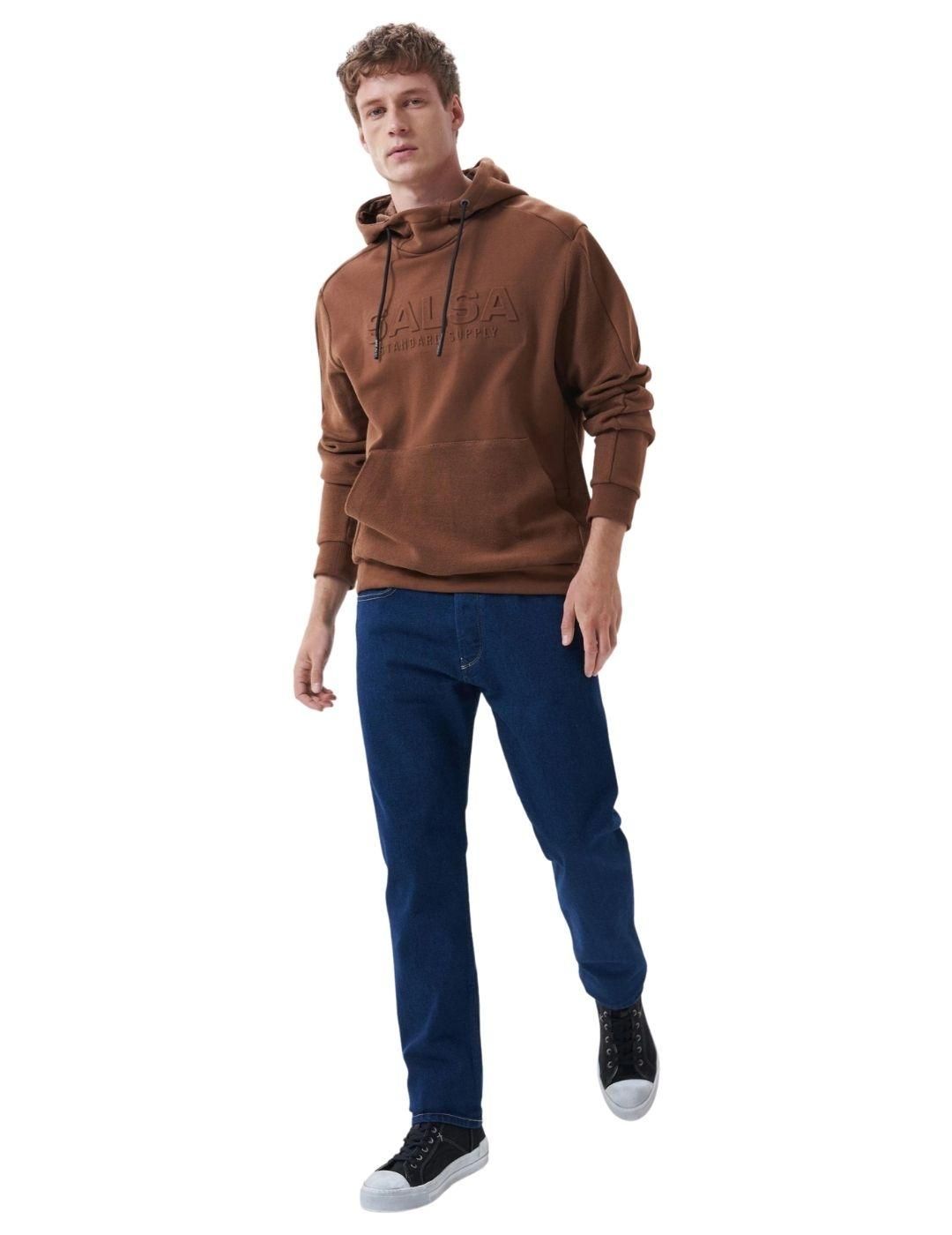 Sudadera con capucha Salsa Jeans Branding Marrón - Bicos de Fío