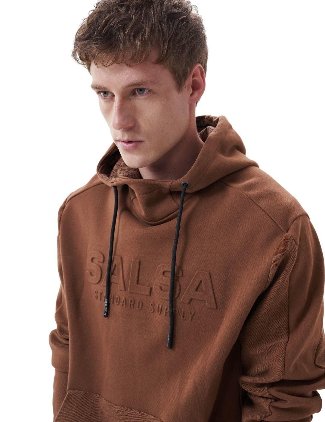 Sudadera con capucha Salsa Jeans Branding Marrón - Bicos de Fío
