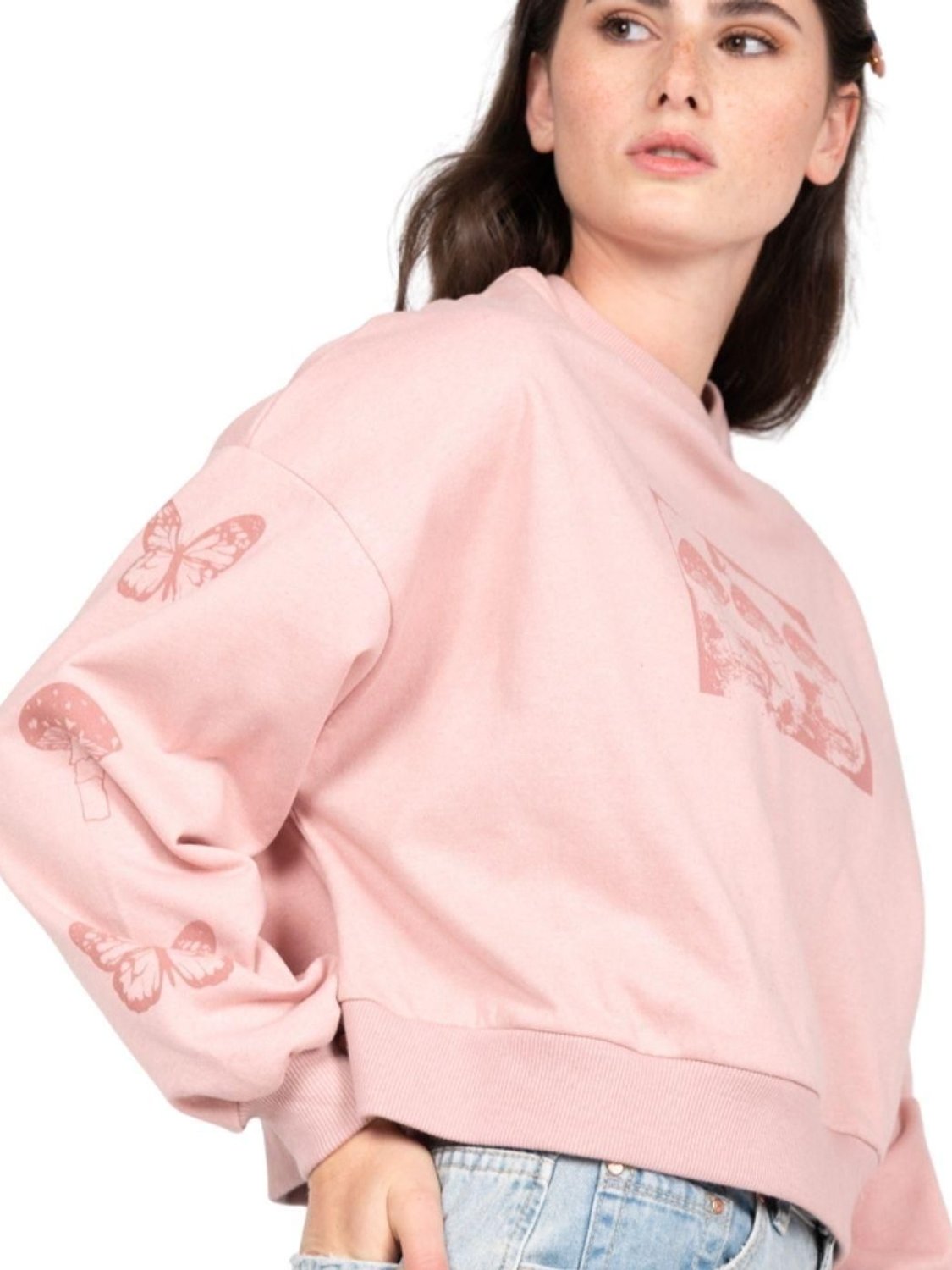 Sudadera corta 24 Colours Rosa - Bicos de Fío