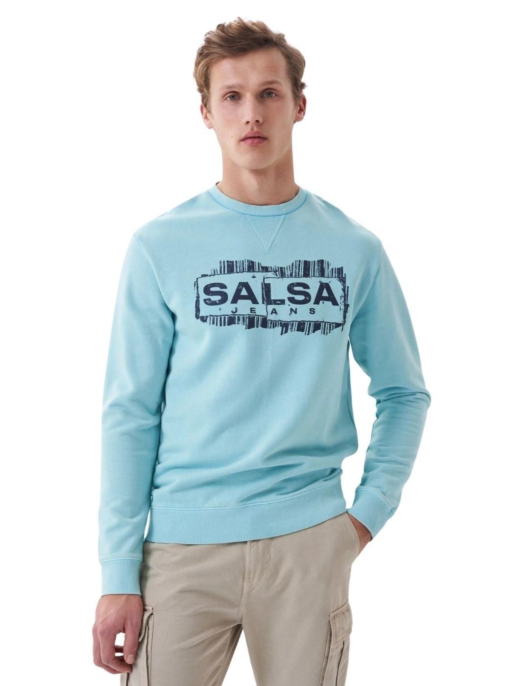 Sudadera Salsa Jeans Branding Azul - Bicos de Fío