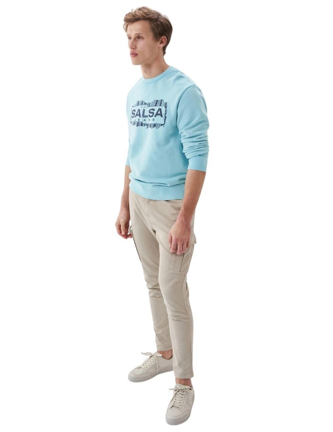 Sudadera Salsa Jeans Branding Azul - Bicos de Fío