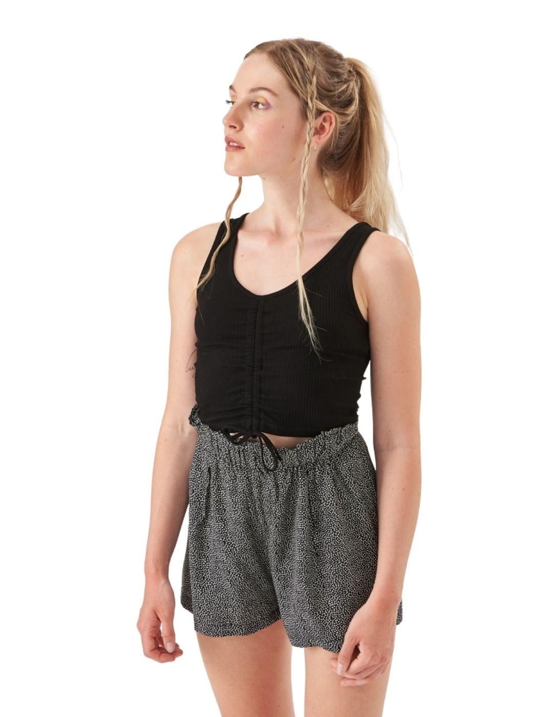 Top corto tirantes 24 Colours Negro - Bicos de Fío