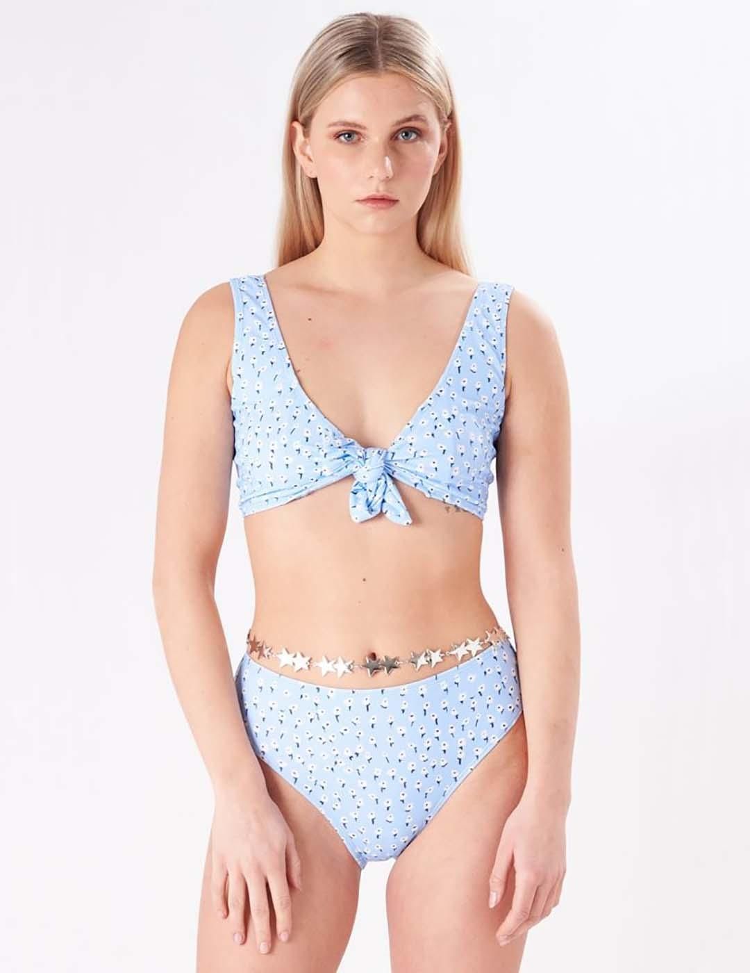 Top de bikini 24 Colours Azul - Bicos de Fío