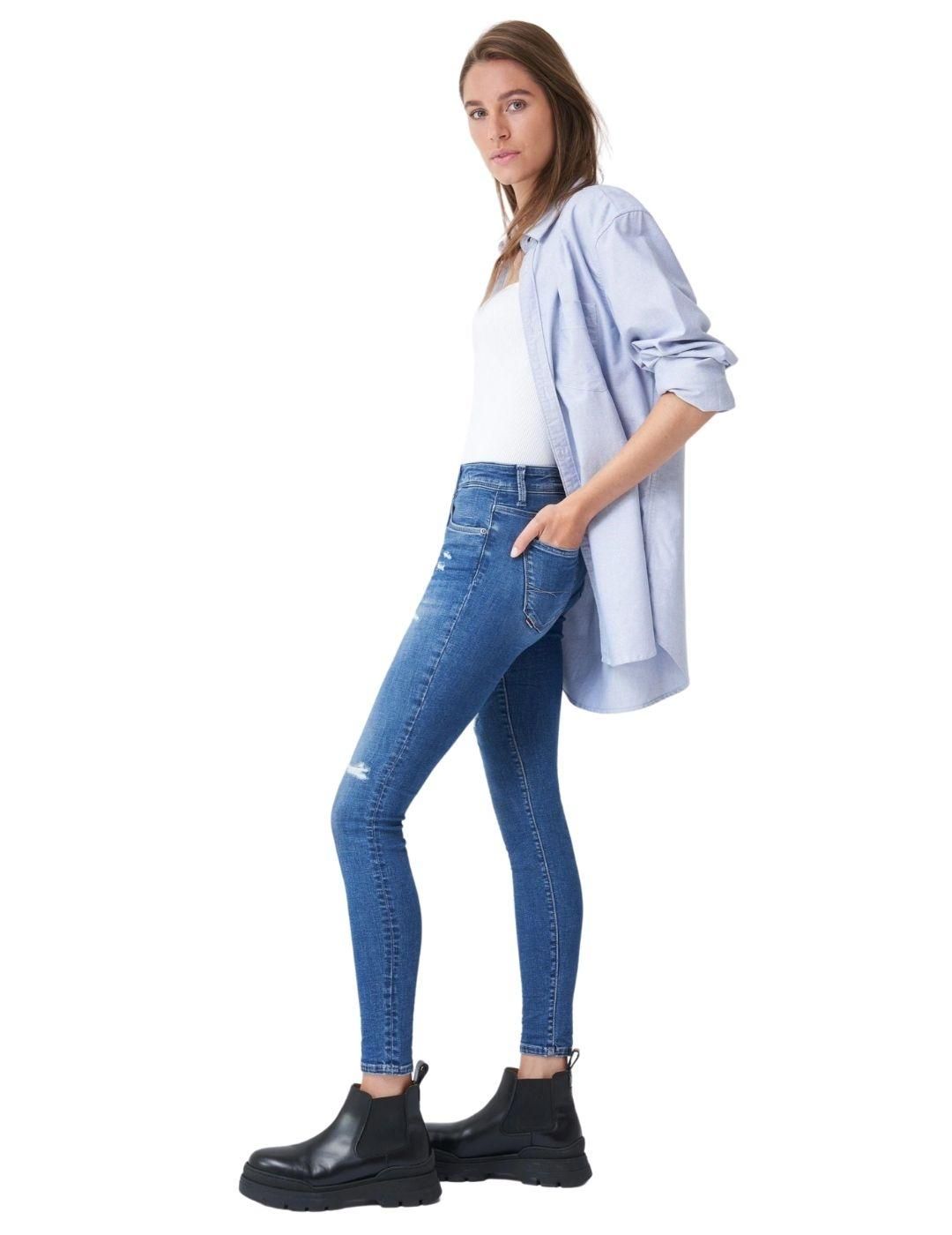 Vaqueros con rotos Salsa Jeans Colette Skinny Azul - Bicos de Fío