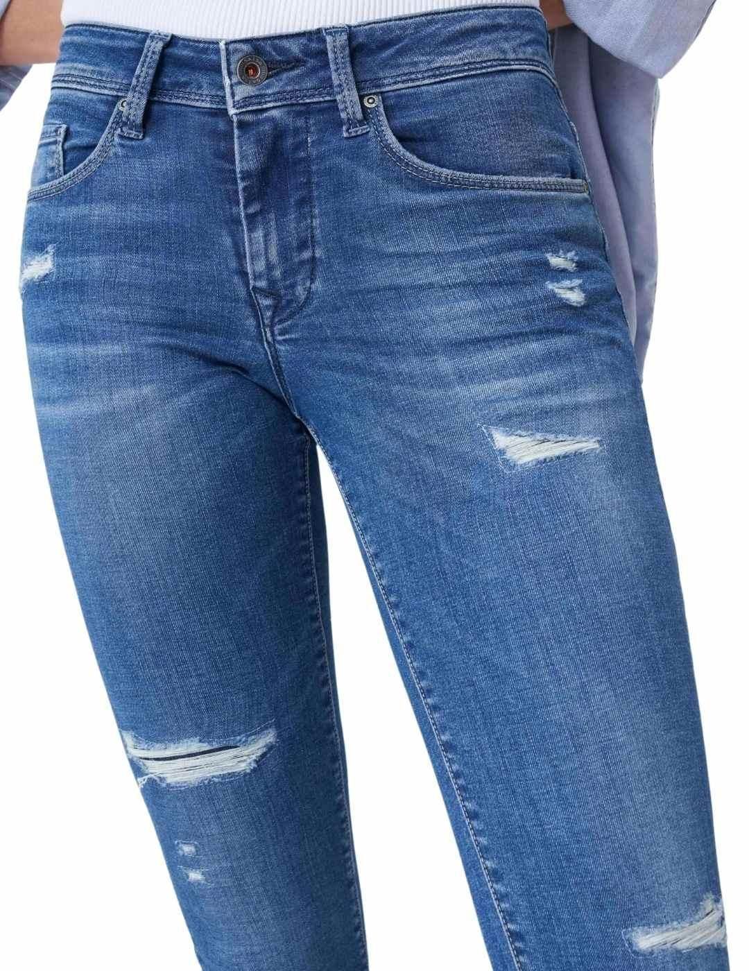 Vaqueros con rotos Salsa Jeans Colette Skinny Azul - Bicos de Fío