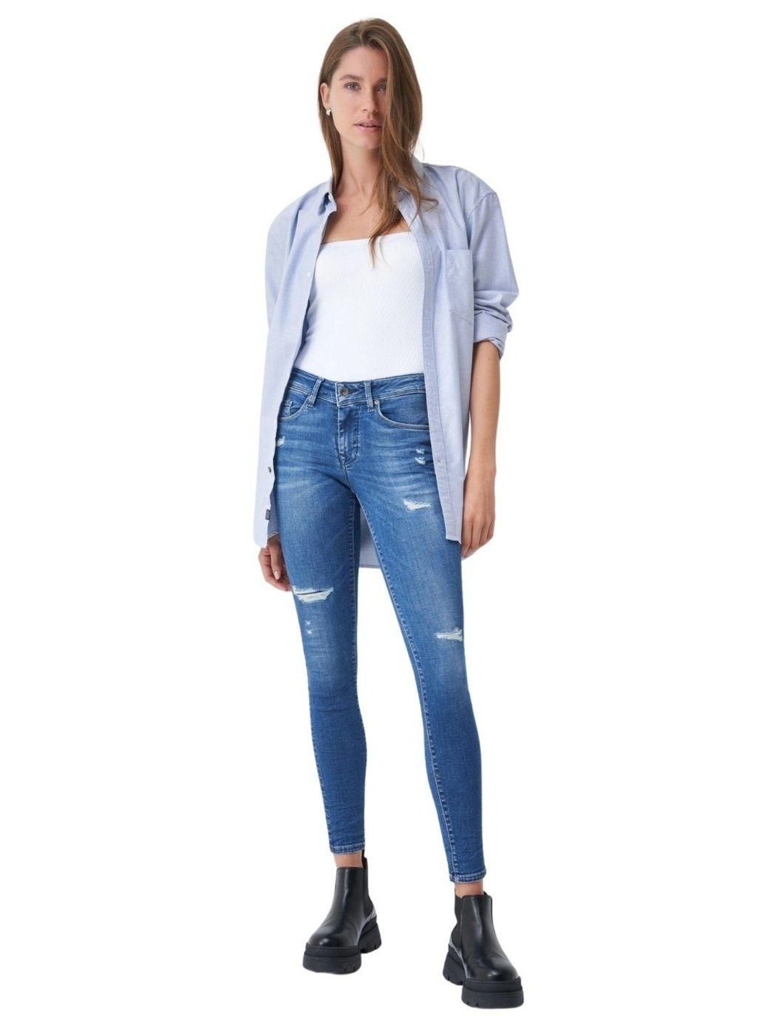 Vaqueros con rotos Salsa Jeans Colette Skinny Azul - Bicos de Fío