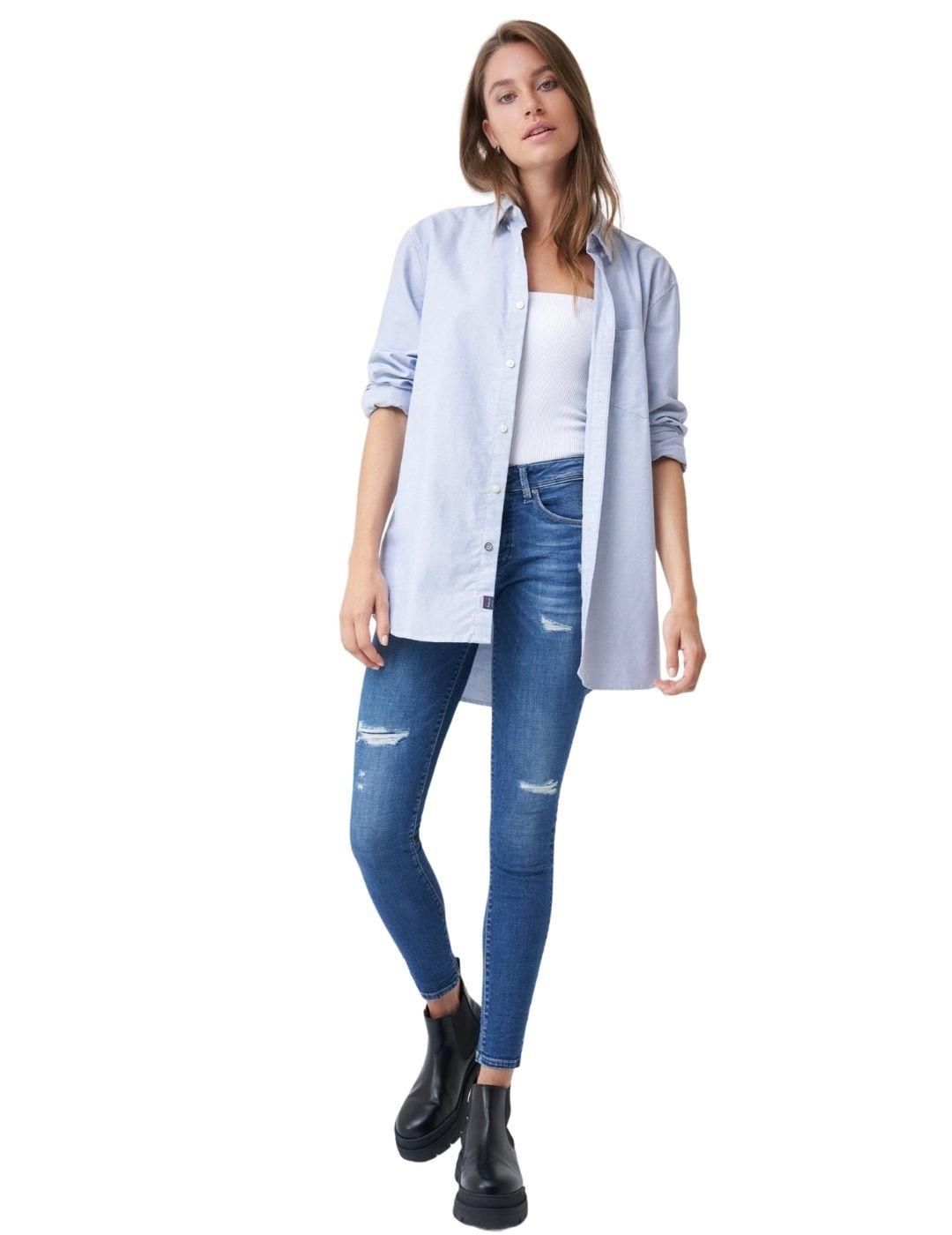 Vaqueros con rotos Salsa Jeans Colette Skinny Azul - Bicos de Fío