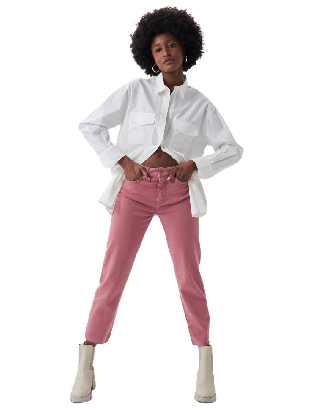Vaqueros Salsa Jeans True Cropped Slim Rosa - Bicos de Fío