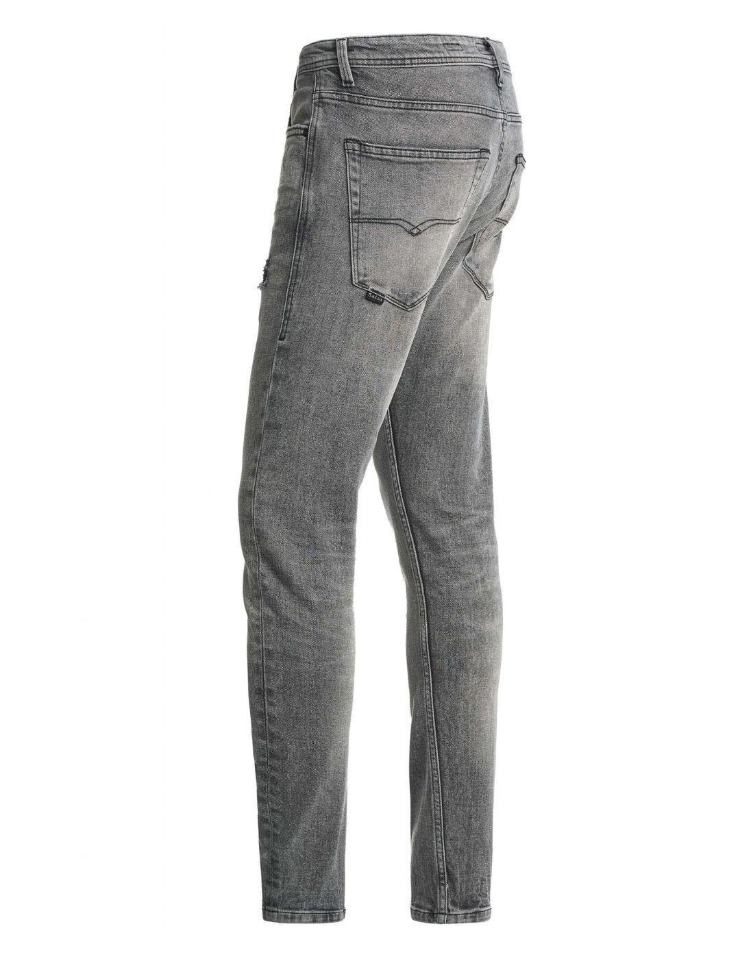 Vaqueros Skinny con rotos Salsa Jeans Gris - Bicos de Fío