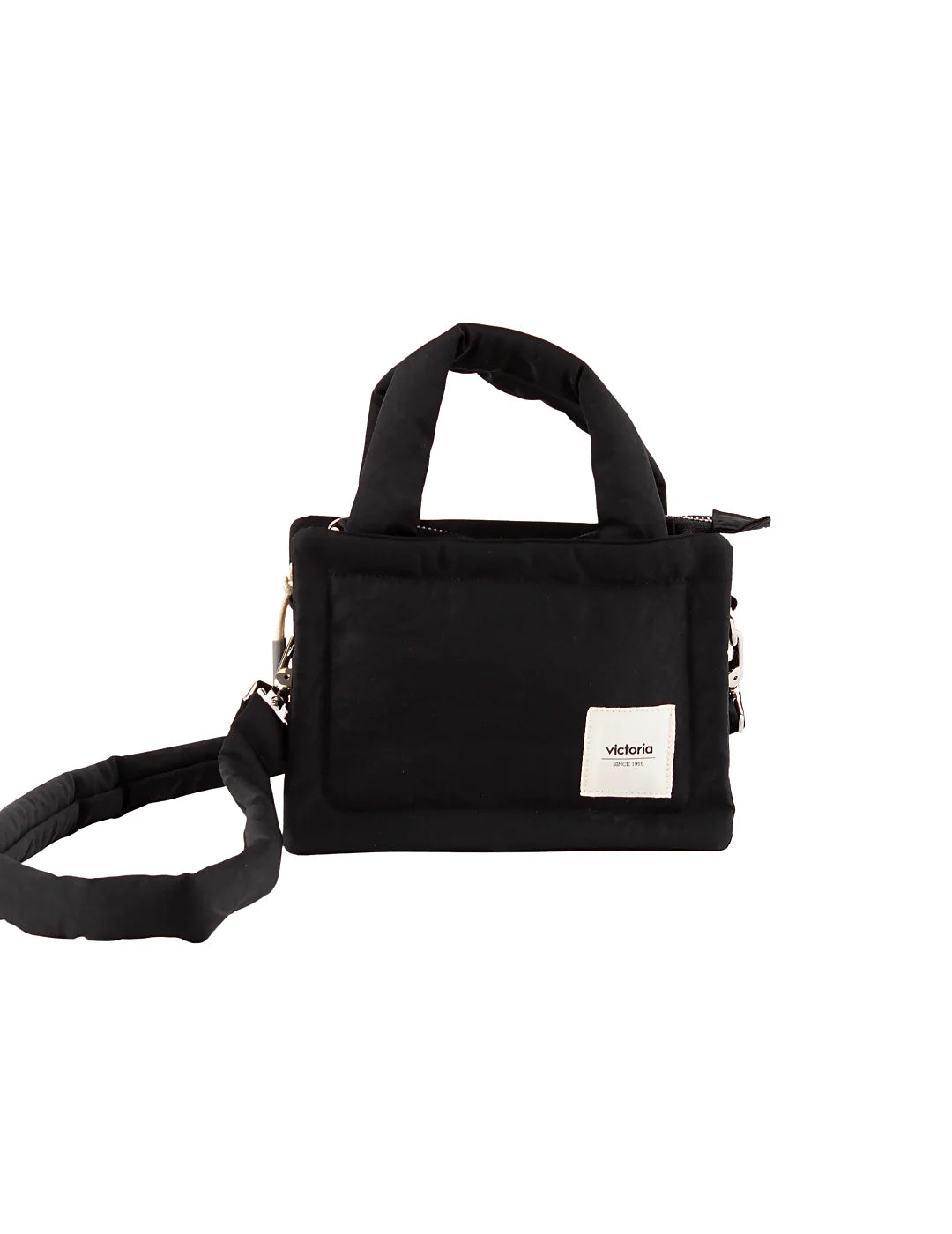 Mini Bolso Bandolera Acolchado Victoria Negro | Bicos de Fío