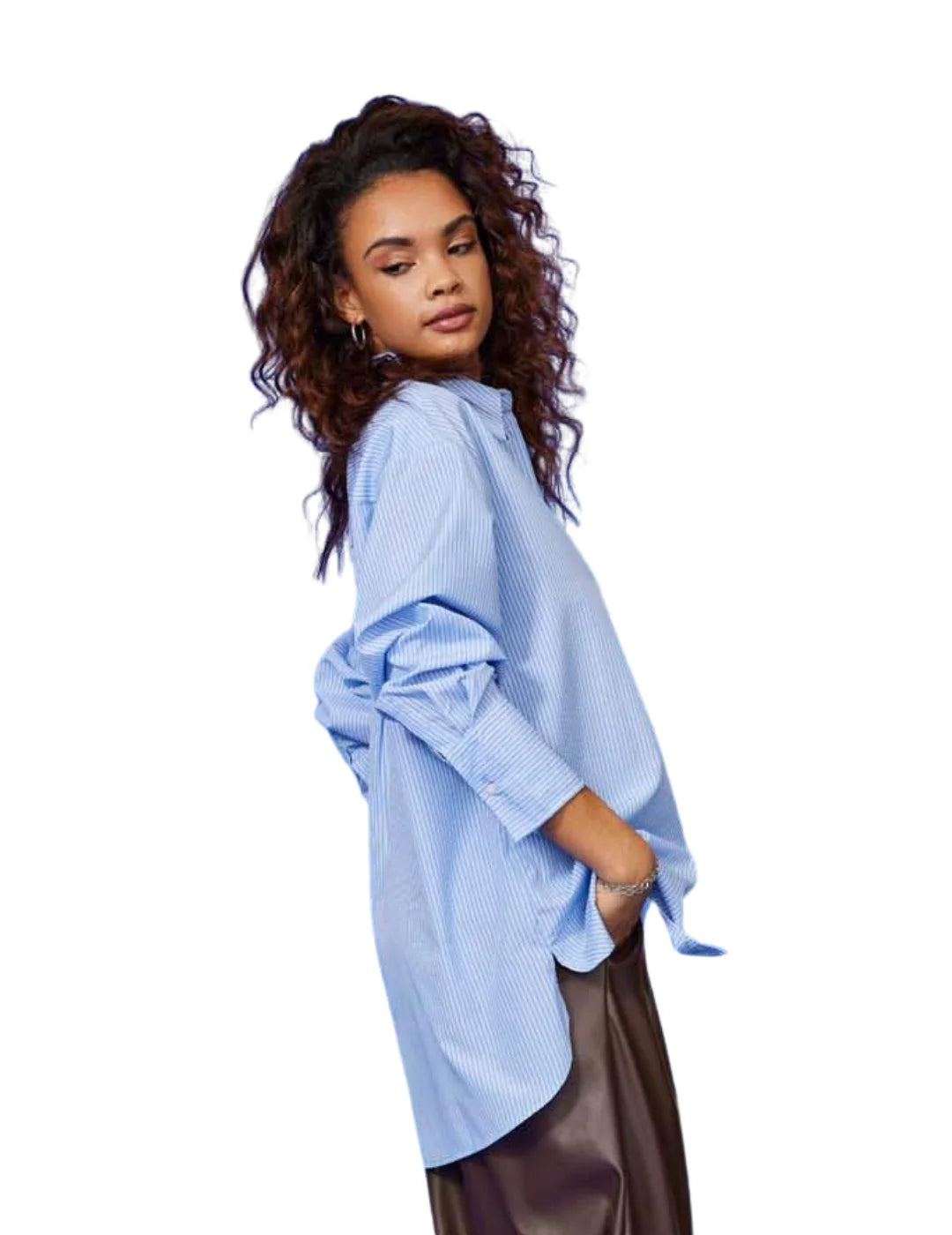 Camisa De Rayas Only Onlivy Azul | Bicos de Fío