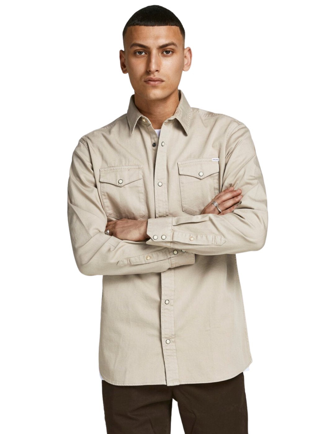 Camisa vaquera beige Jack and Jones | Bicos de Fío