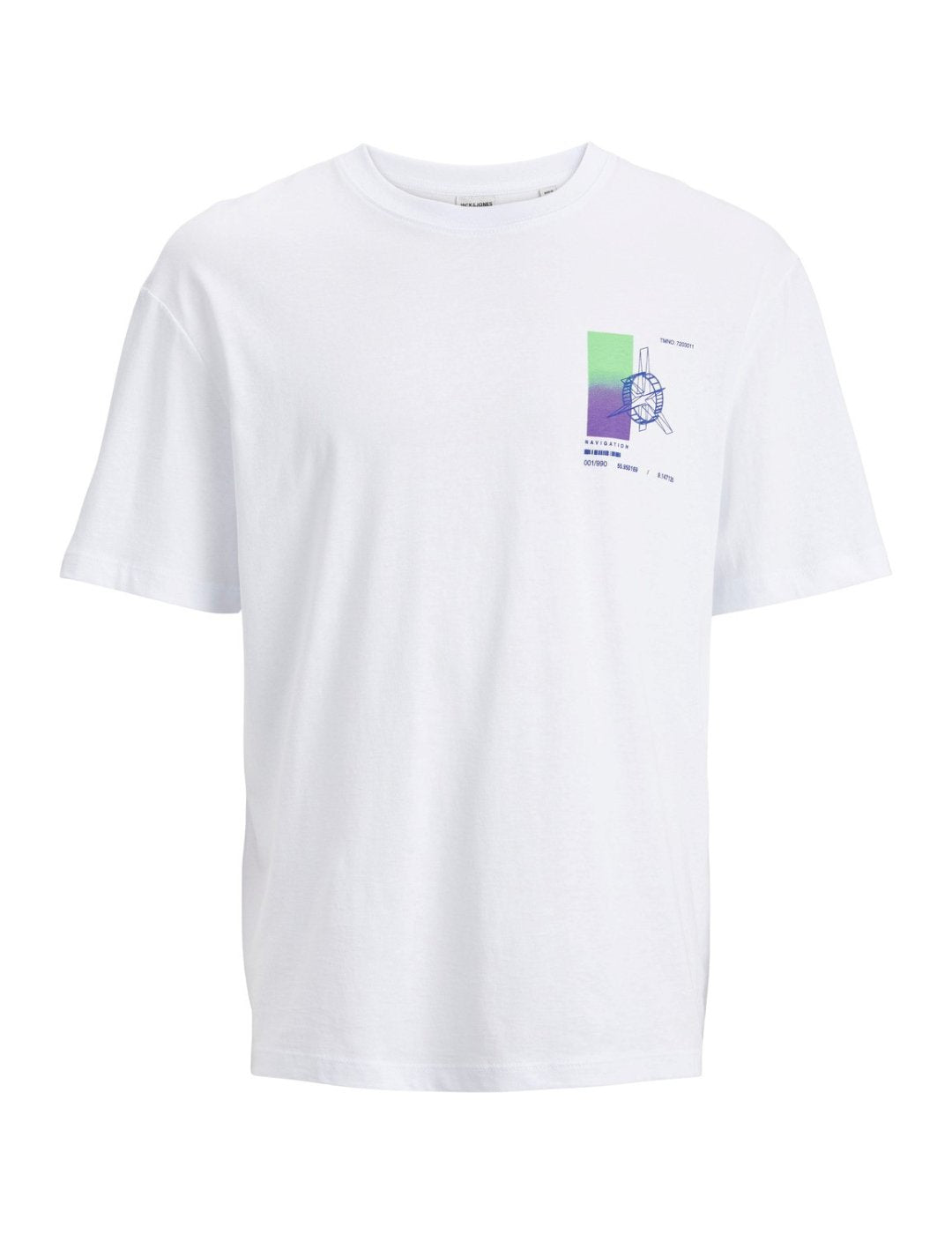 Camiseta blanca estampada Jack and Jones Digitalized | Bicos de Fío