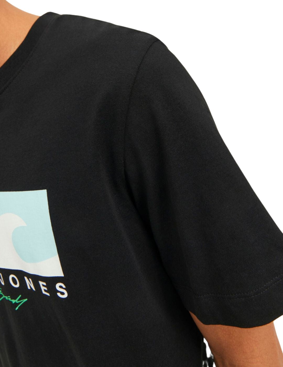 Camiseta negra estampada Jack and Jones Tulum | Bicos de Fío