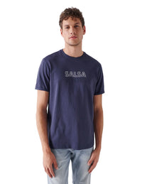 Camiseta Manga Corta Azul Salsa | Bicos de Fío