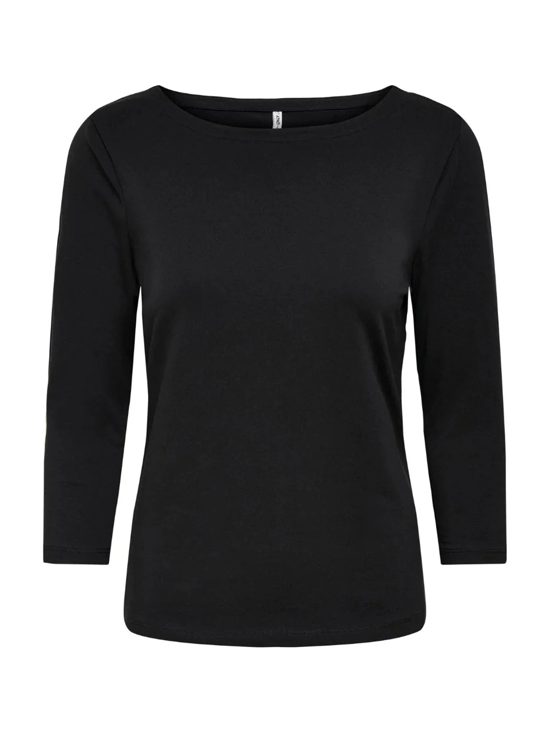Top Cuello Barco Manga 3/4 Only Fifi Negro | Bicos de Fío