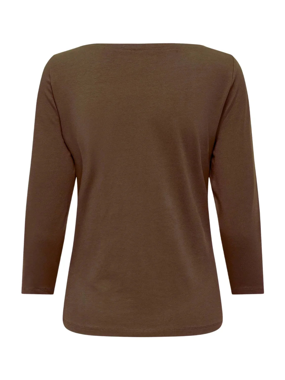 Top Cuello Barco Manga 3/4 Only Fifi Marrón | Bicos de Fío