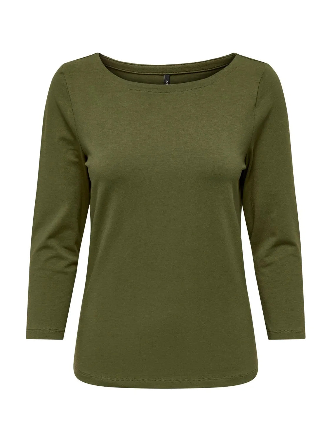 Top Cuello Barco Manga 3/4 Only Fifi Verde | Bicos de Fío
