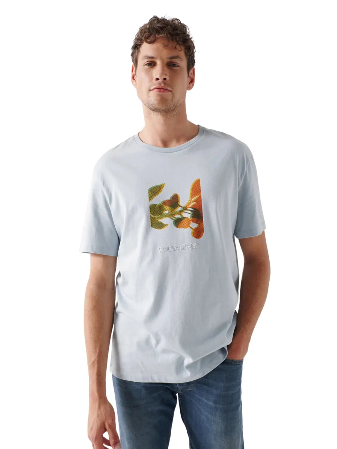 Camiseta Manga Corta Azul Salsa | Bicos de Fío
