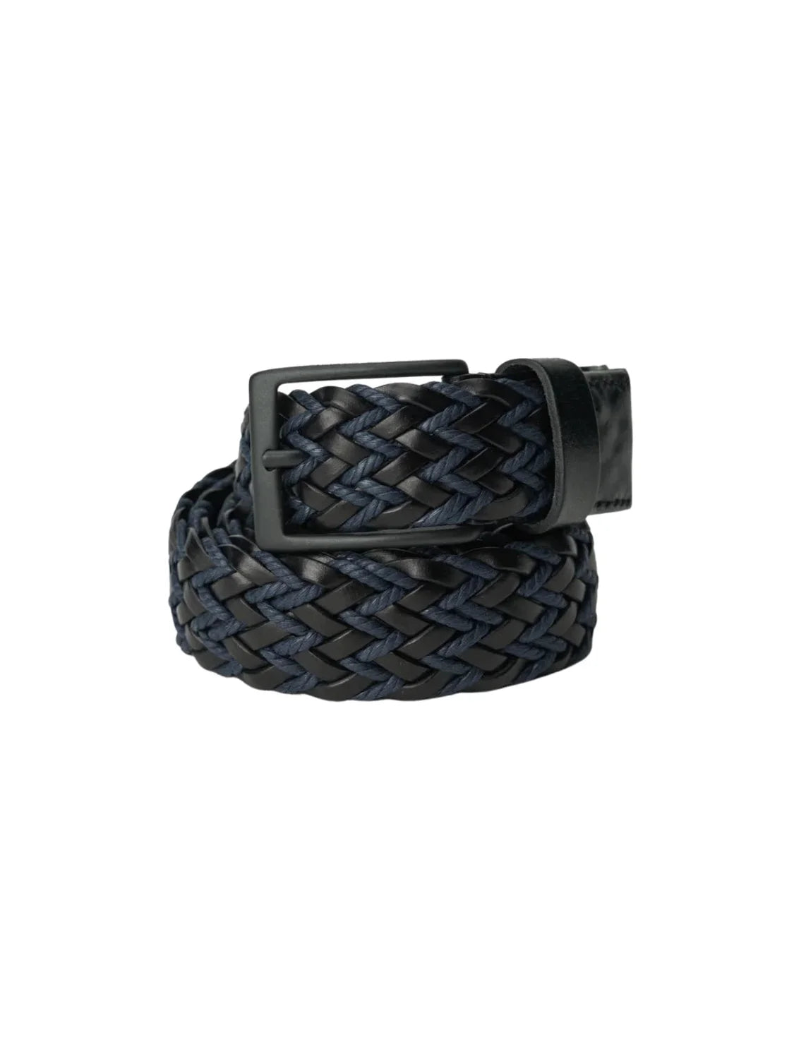 Cinturón Cuero Trenzado Salsa Negro-Azul | Bicos de Fío