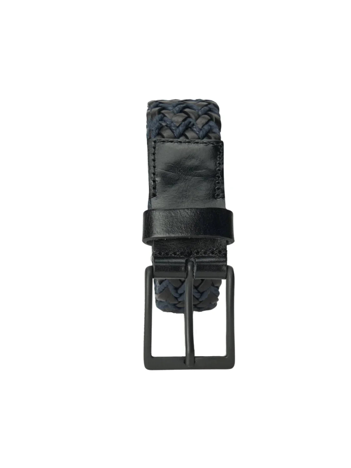 Cinturón Cuero Trenzado Salsa Negro-Azul | Bicos de Fío