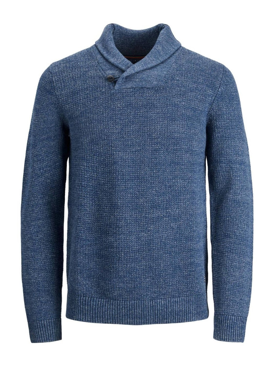Jersey con cuello y botón Jack and Jones Azul