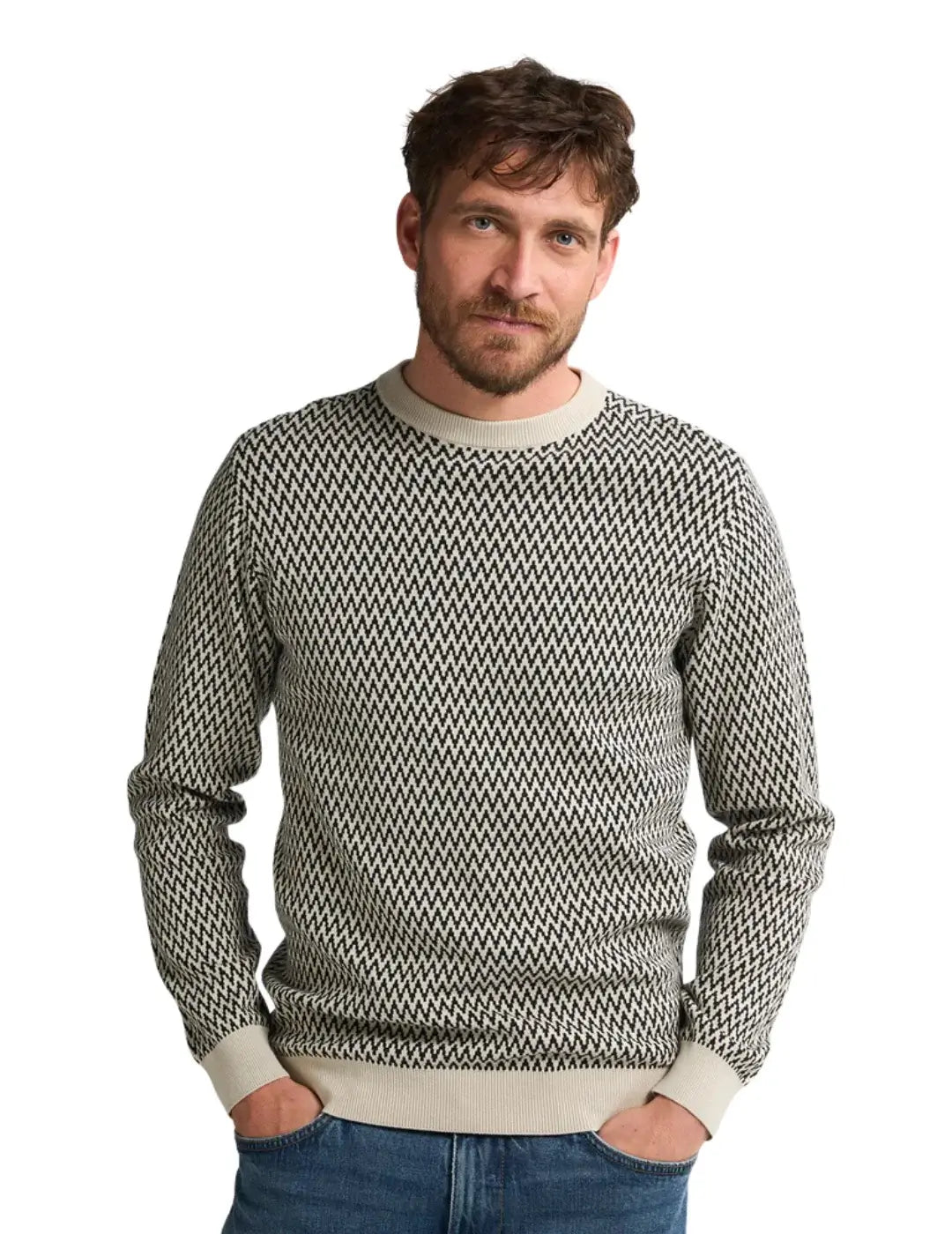 Jersey Jacquard Petrol Industries Juneau Crudo | Bicos de Fío