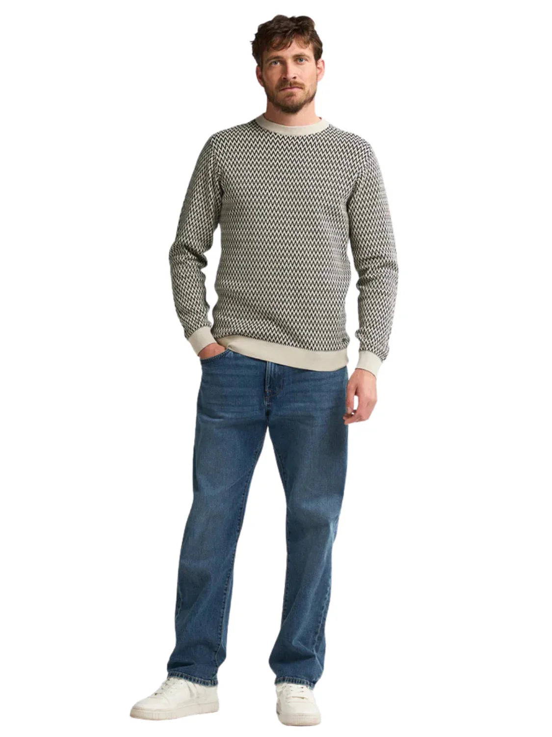 Jersey Jacquard Petrol Industries Juneau Crudo | Bicos de Fío