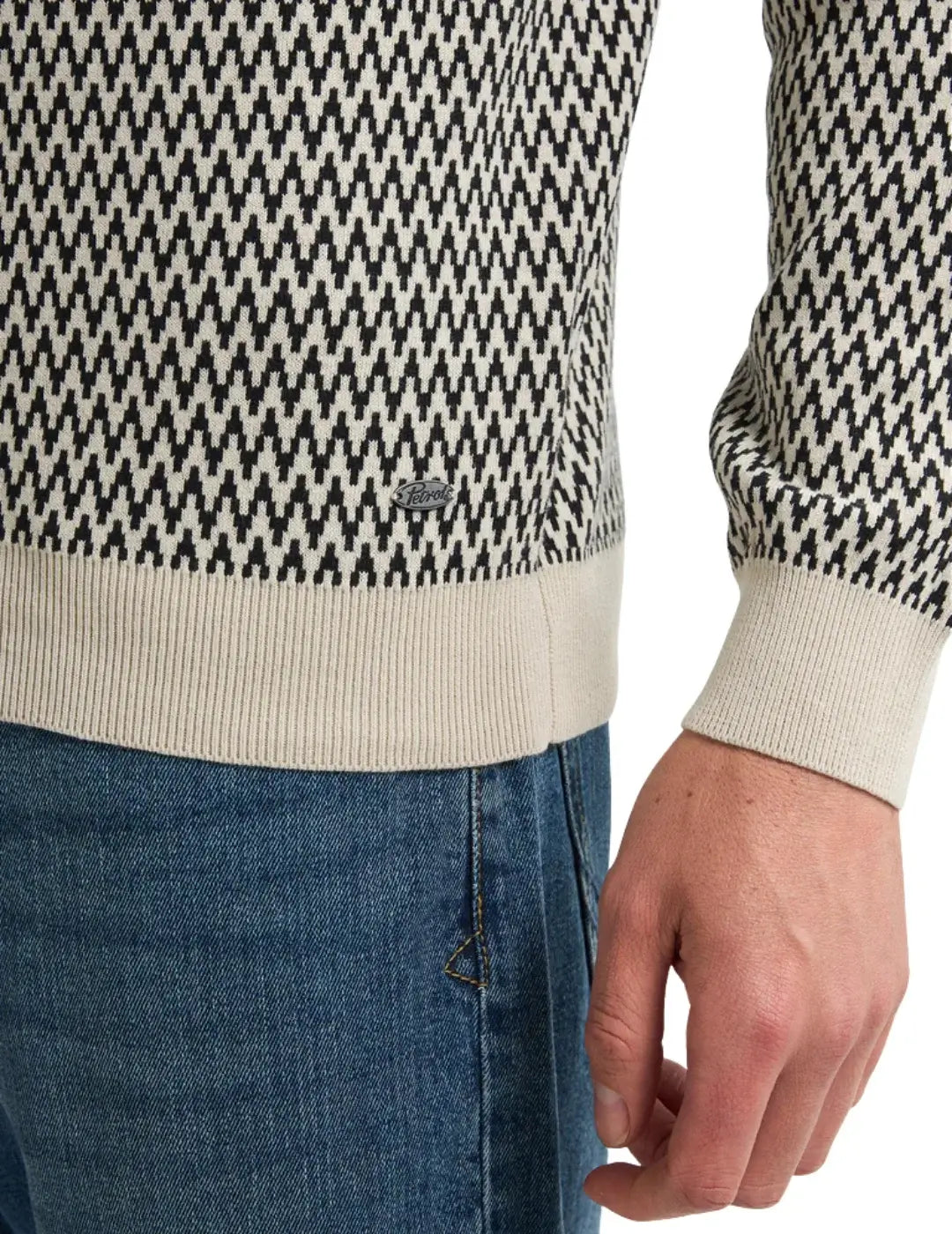 Jersey Jacquard Petrol Industries Juneau Crudo | Bicos de Fío