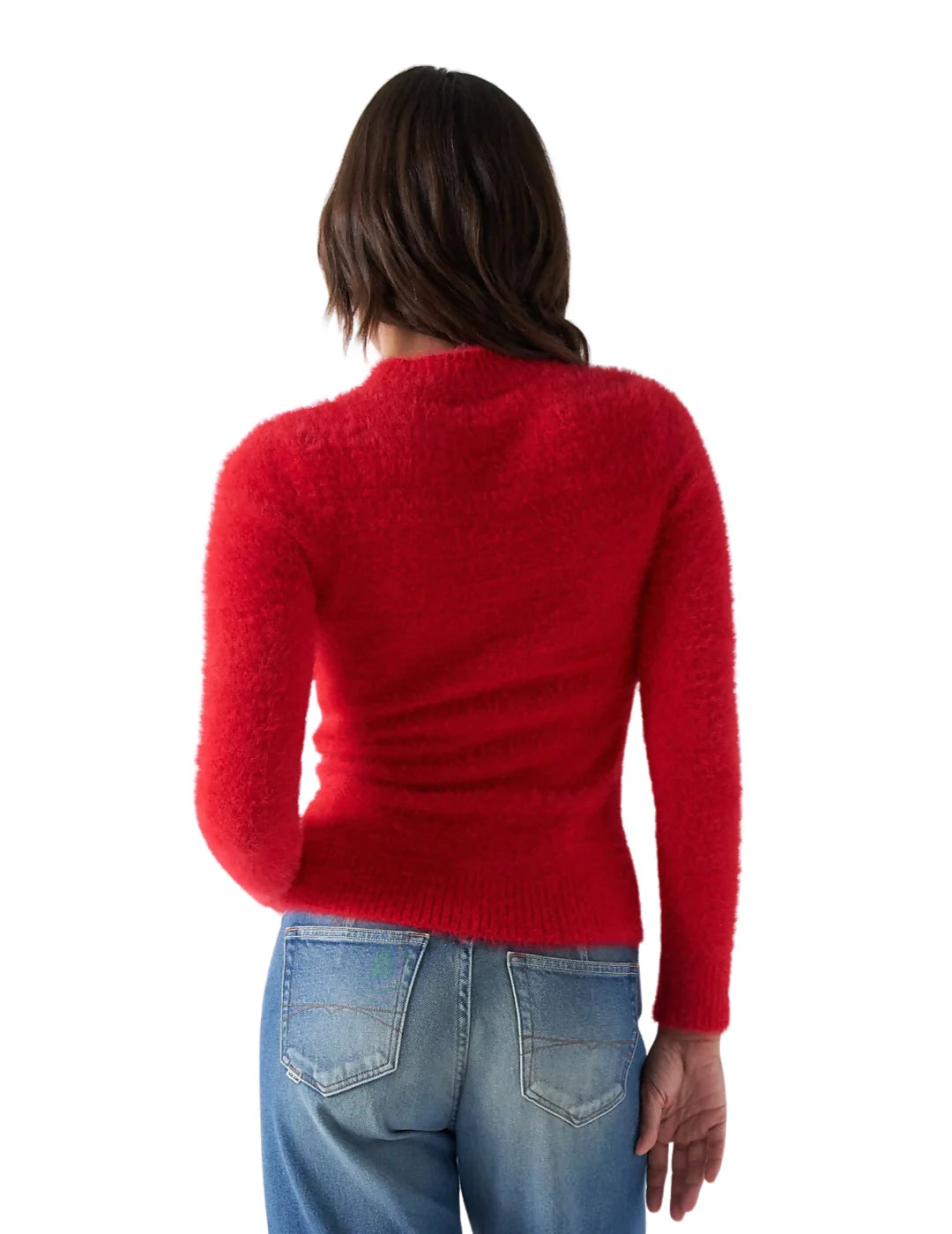 Jersey De Punto Efecto Pelo Salsa Rojo | Bicos de Fío