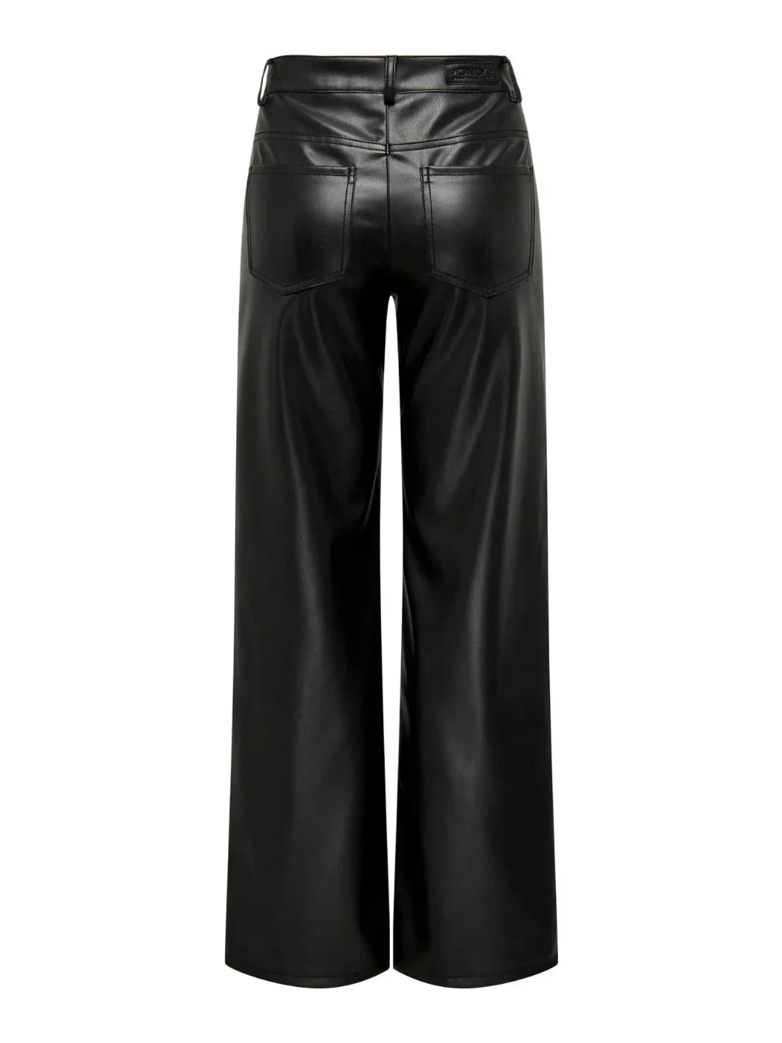 Pantalón Ancho Polipiel Only Onlmadison Negro | Bicos de Fío