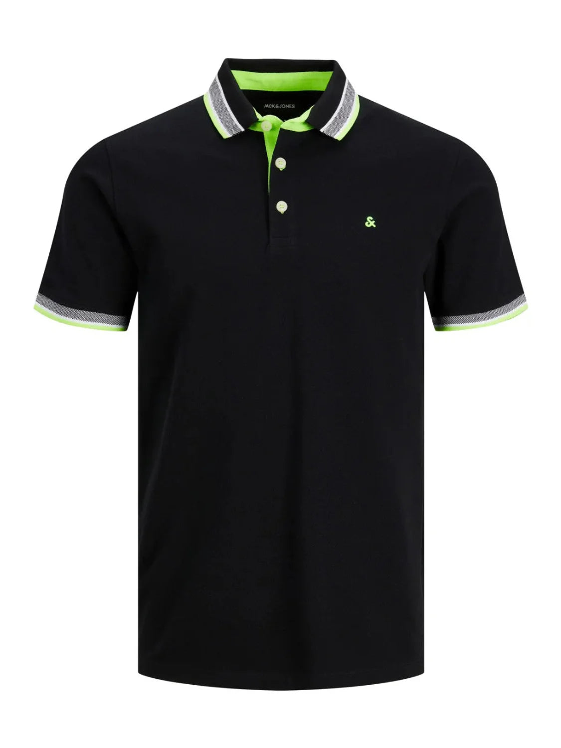 Polo Hombre Jack and Jones Neón Negro | Bicos de Fío