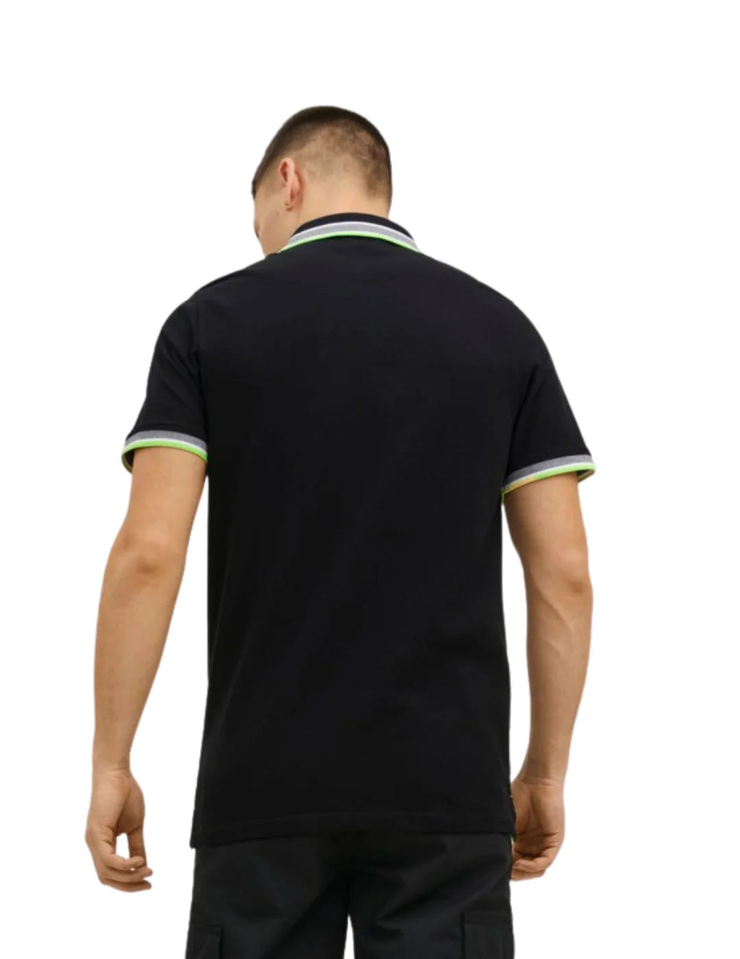 Polo Hombre Jack and Jones Neón Negro | Bicos de Fío