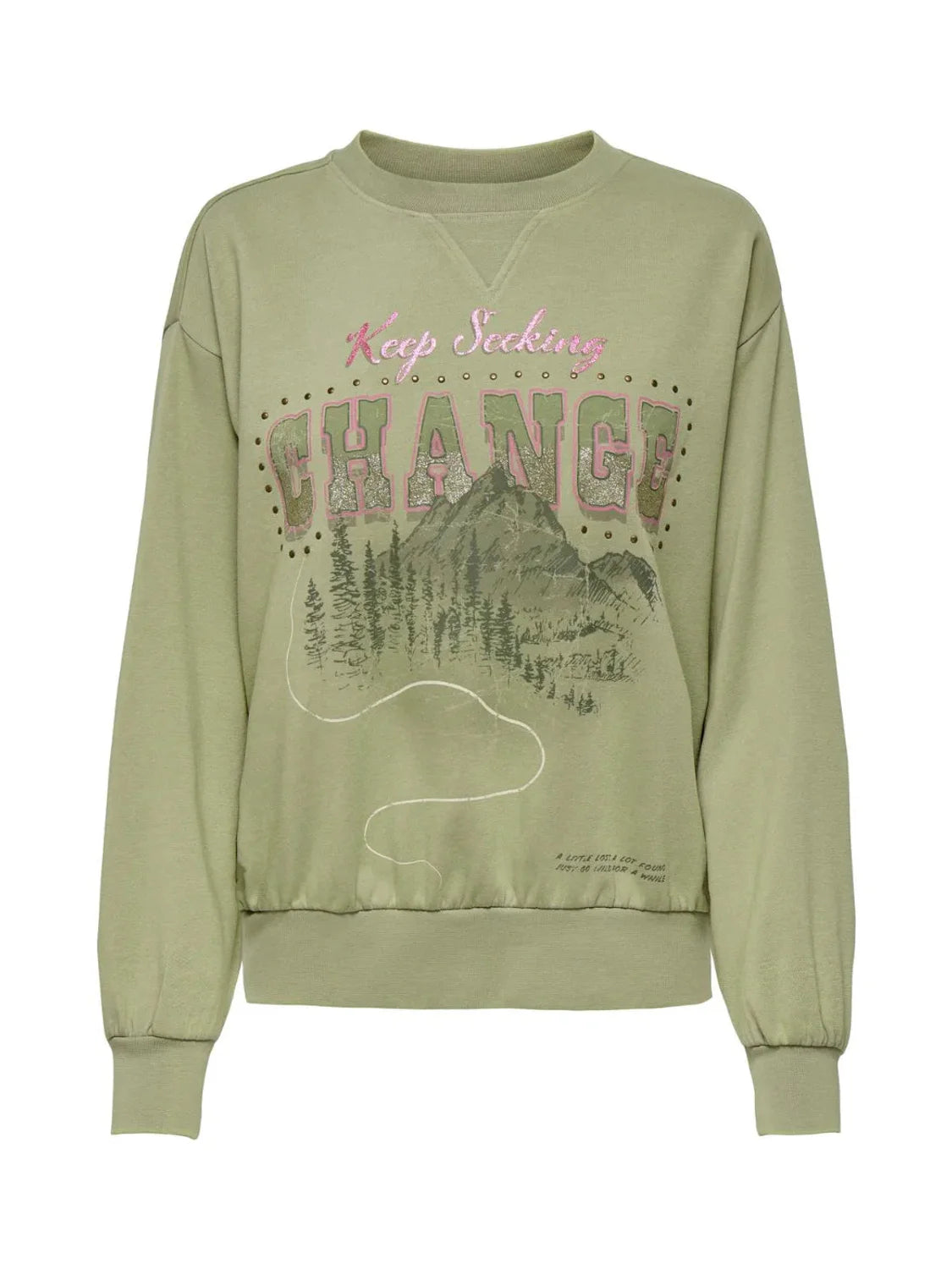 Sudadera ONLY Lucinda Mountain Verde | Bicos de Fío
