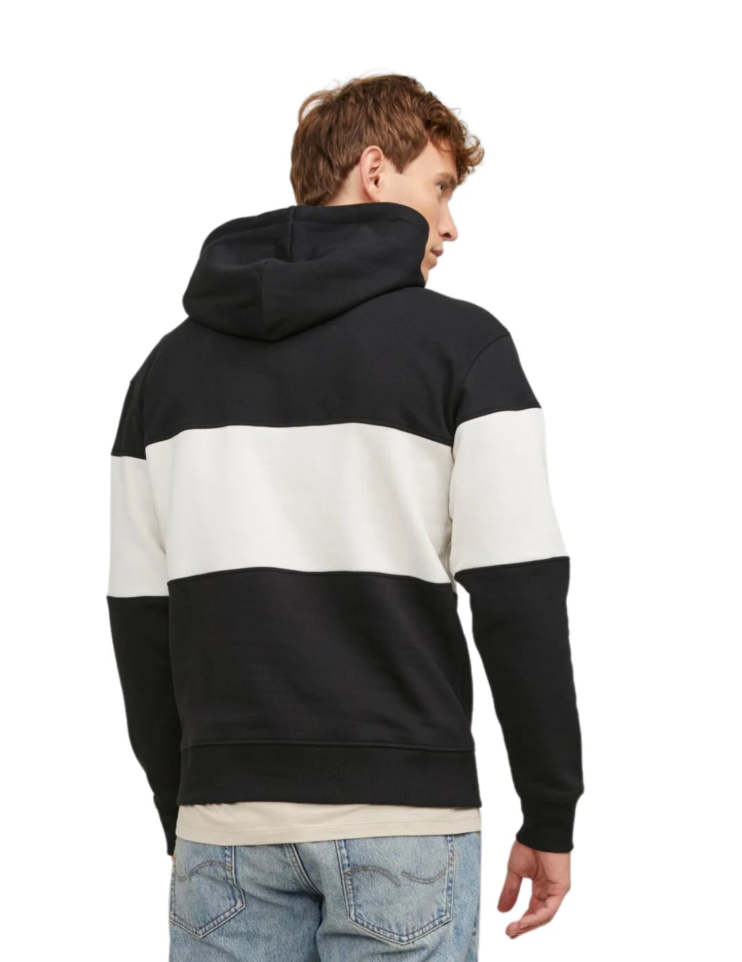 Sudadera Capucha Jack and Jones Franjas Negro | Bicos de Fío