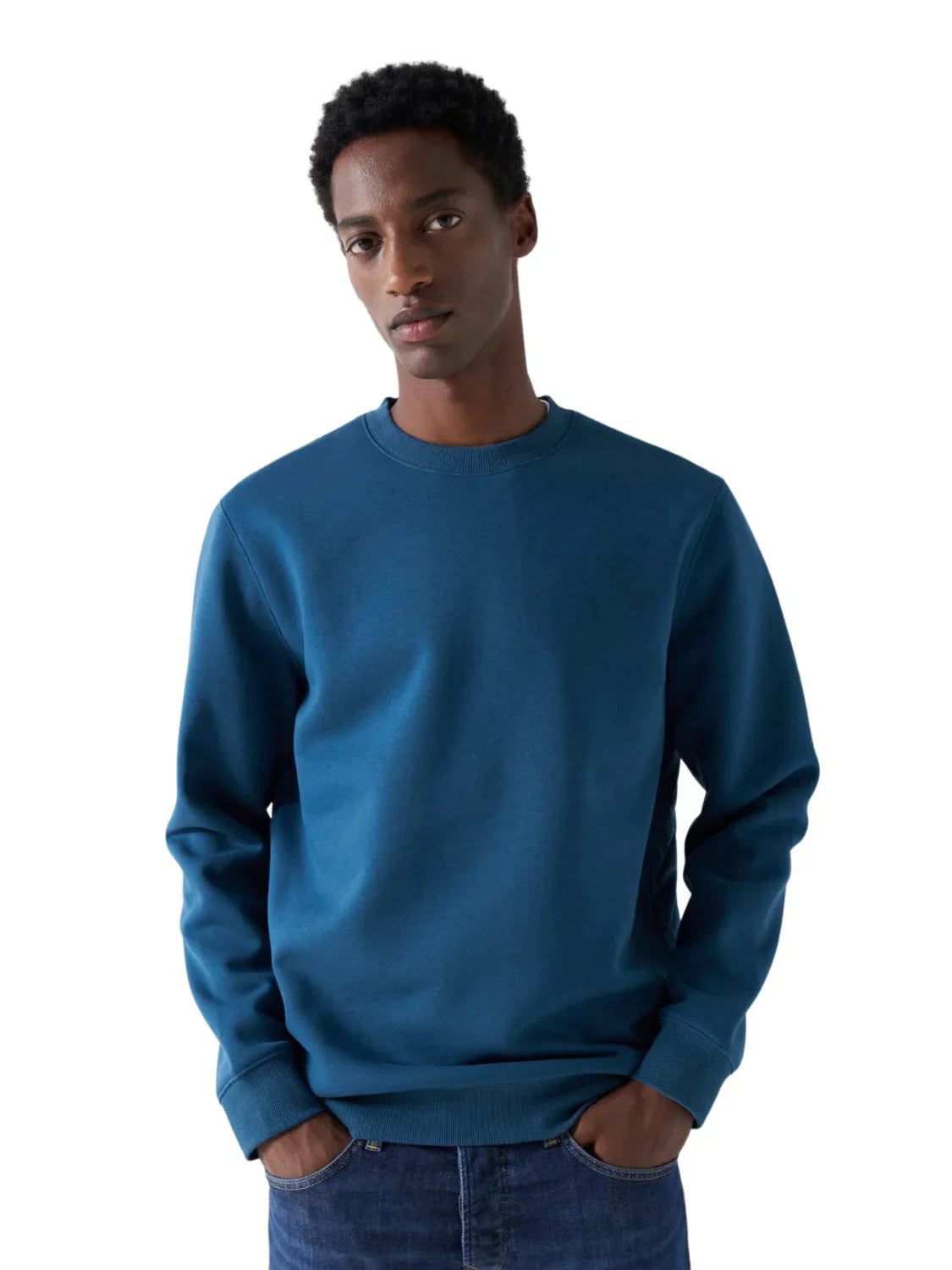 Sudadera Hombre Salsa Detalle Acolchado Azul | Bicos de Fío