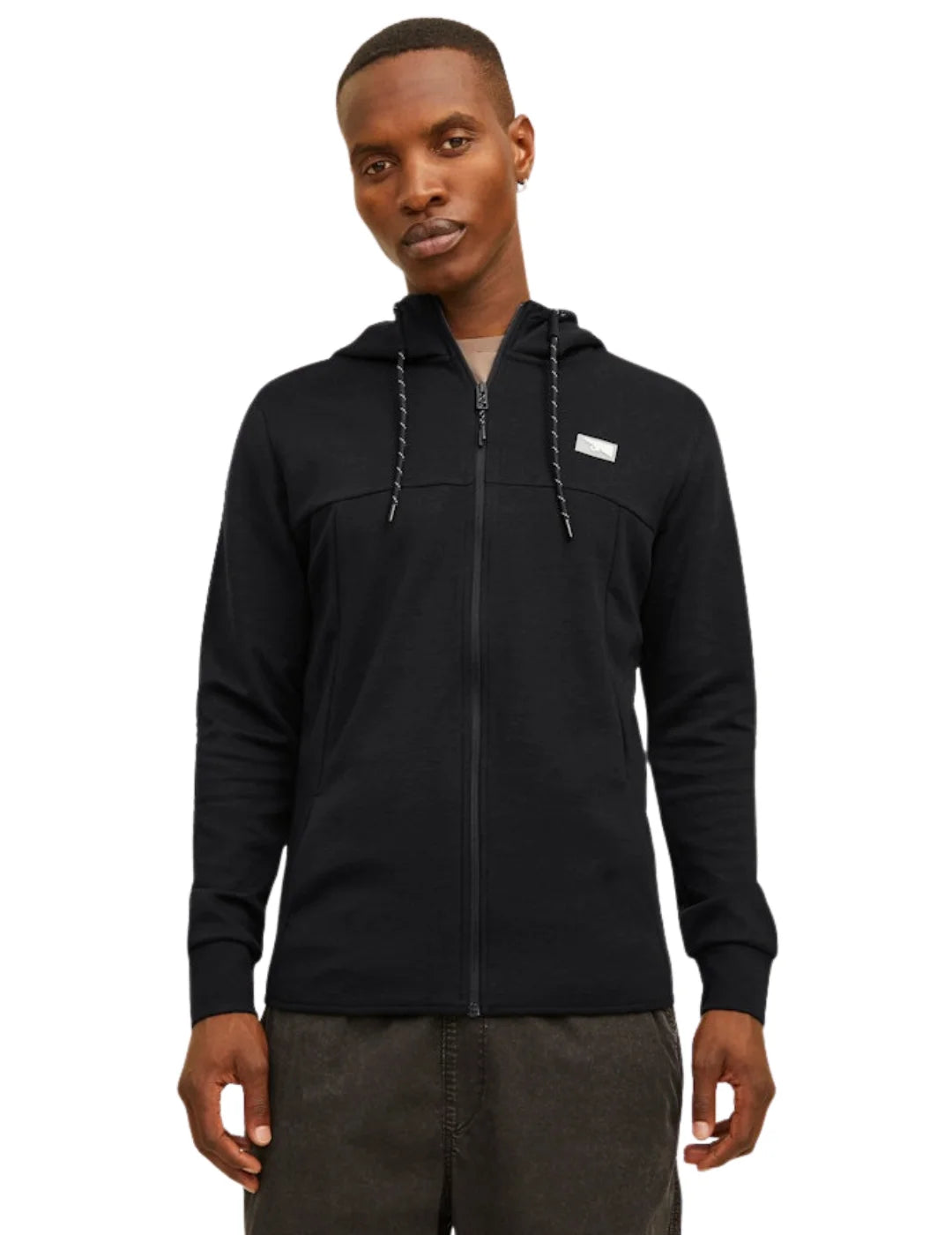 Sudadera Cremallera Jack&Jones Air Negro | Bicos de Fío
