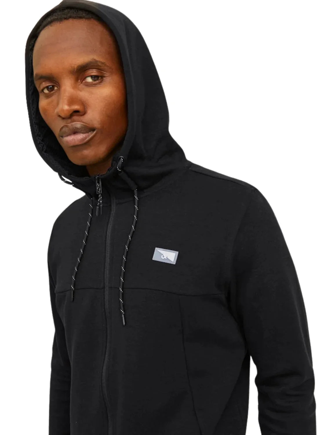 Sudadera Cremallera Jack&Jones Air Negro | Bicos de Fío