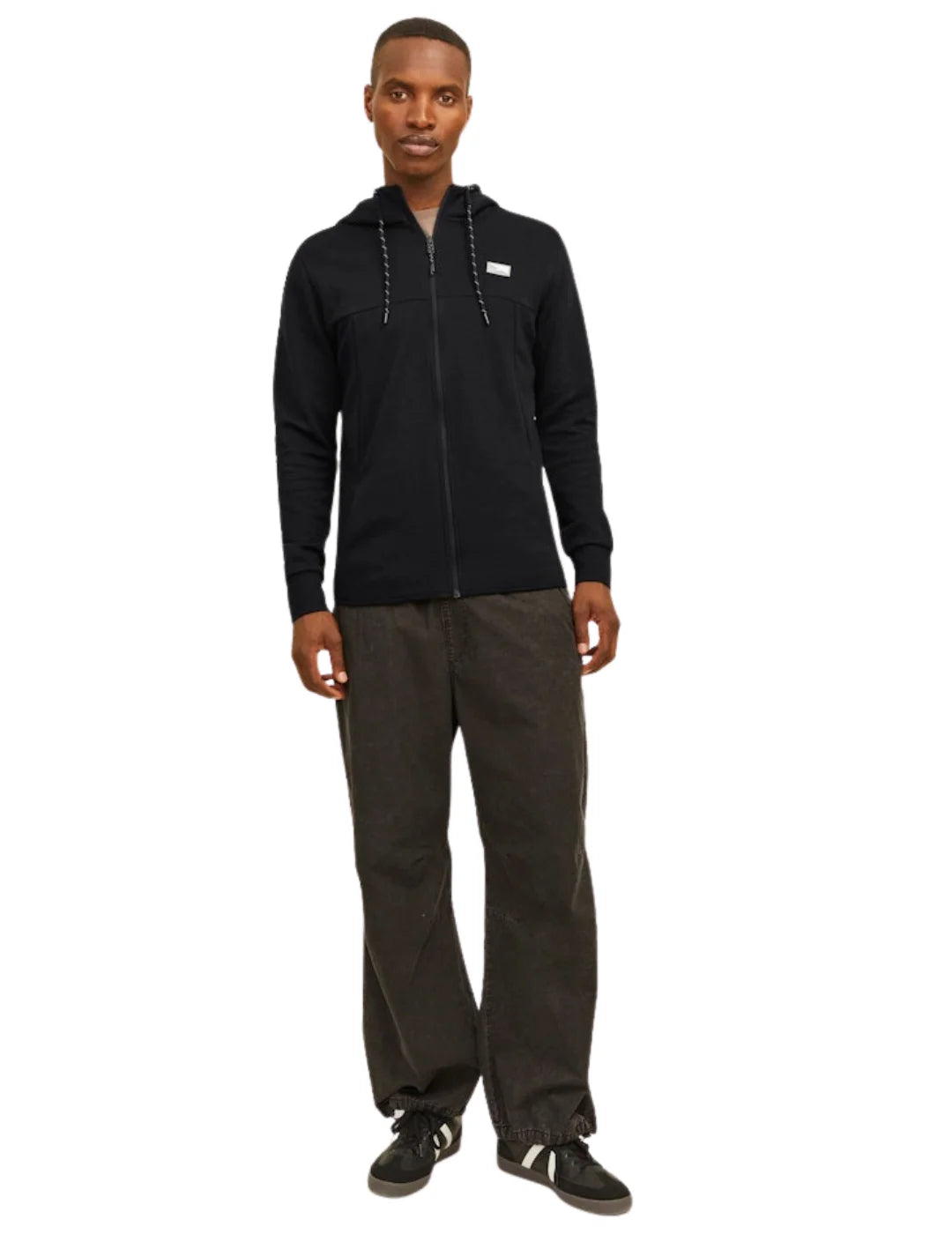 Sudadera Cremallera Jack&Jones Air Negro | Bicos de Fío
