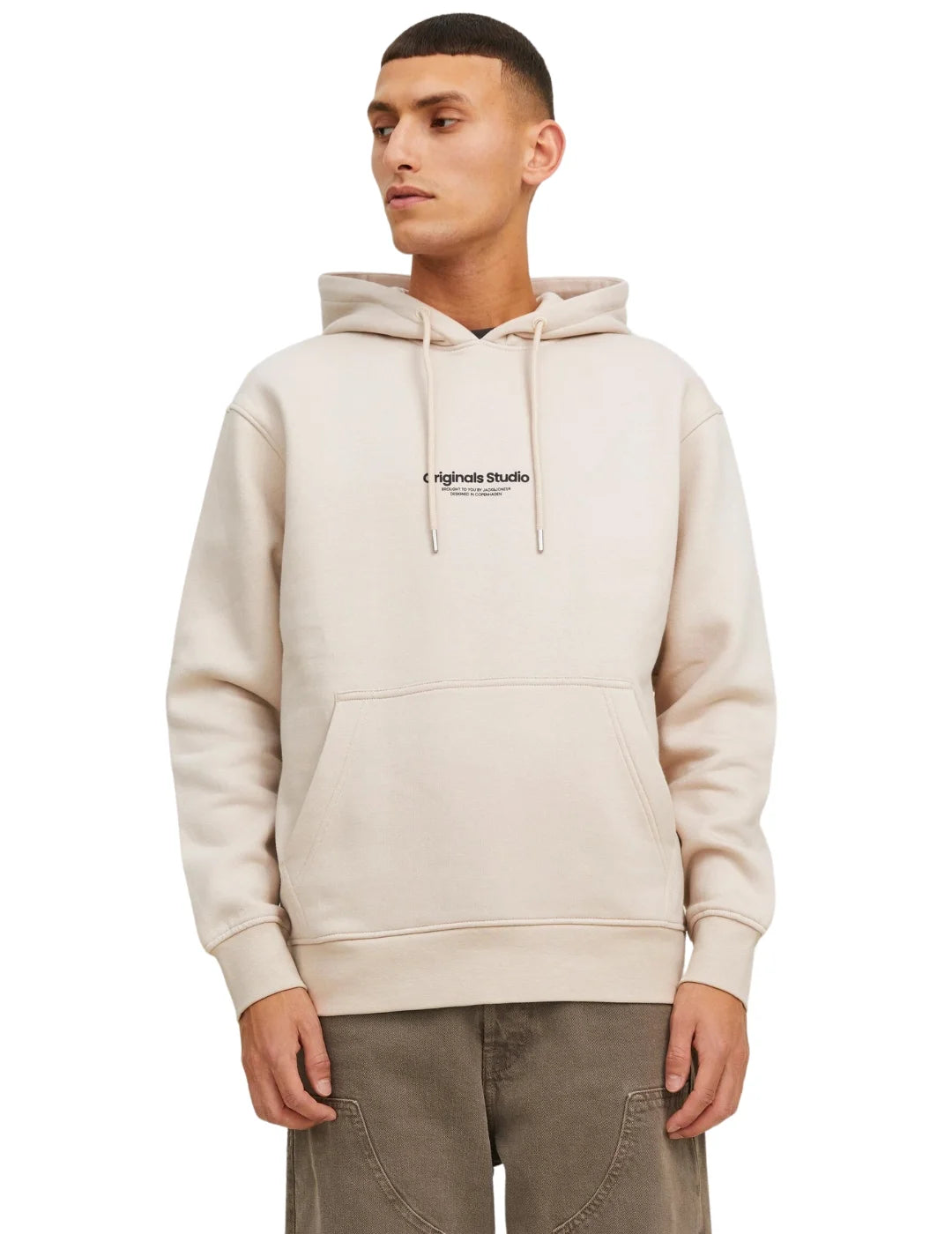 Sudadera beige con capucha Jack and Jones | Bicos de Fío